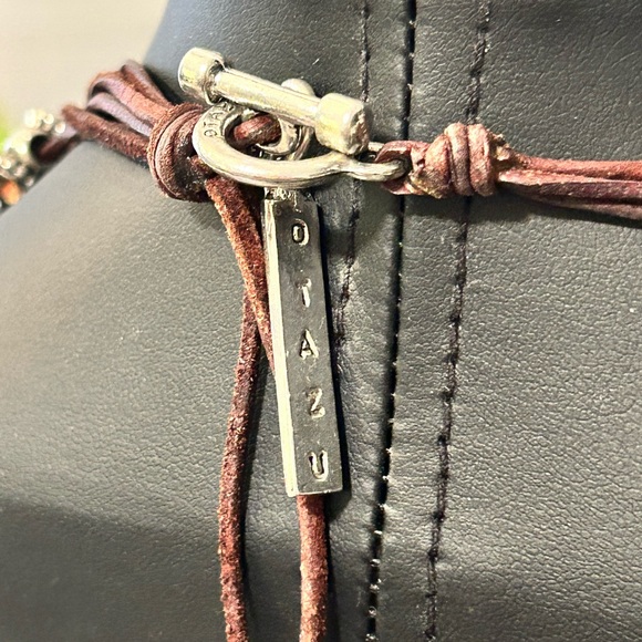 Otazu Classic Leather and Crystal Statement Necklace #G036 butterfly star - Picture 6 of 11